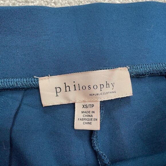 Philosopy Flare Boot Cut Leggings Womens XS Teal High Rise Stretch Pull On 25x25 - Picture 3 of 10